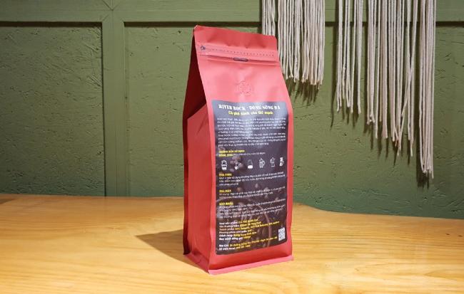 Cà phê rang xay nguyên chất River Rock Coffee gói 1kg mặt sau